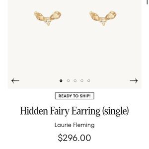 Catbird Hidden Fairy Earring Pair - Gold and Diamond